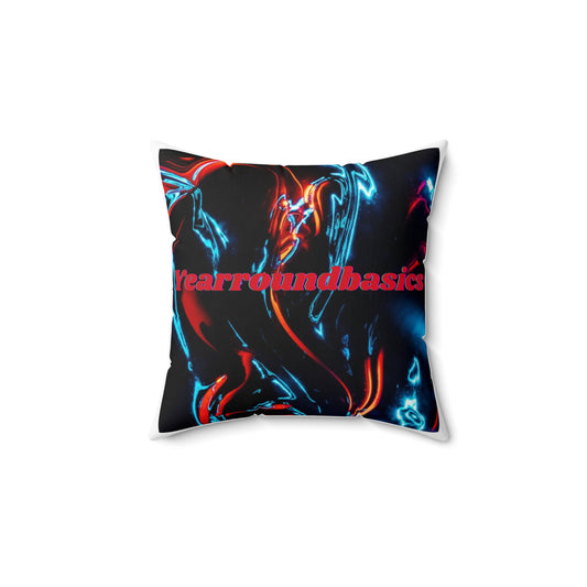 Faux suede psychedelic pillow
